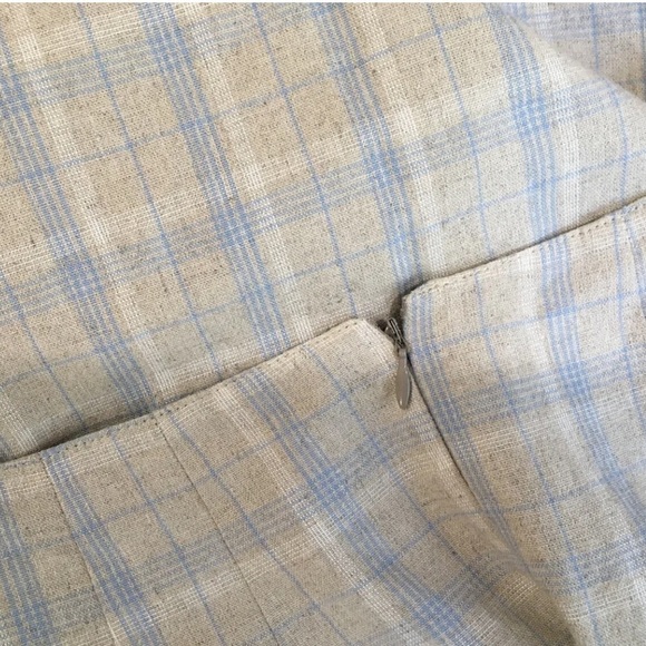 Talbots wrap skirt plaid grey linen blend grey Vtg 80s size 12 - Picture 5 of 9